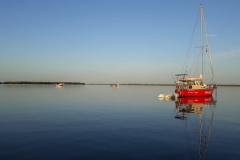 Die aracanga vor Anker in der Casamance